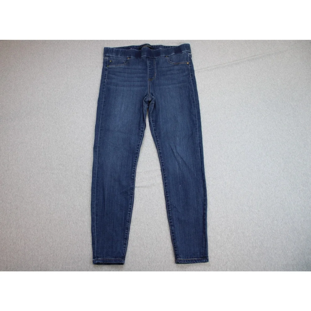 Liverpool Jeans Women 14 / 32 Blue Denim Cotton Casual Dark Wash Pull-On Skinny